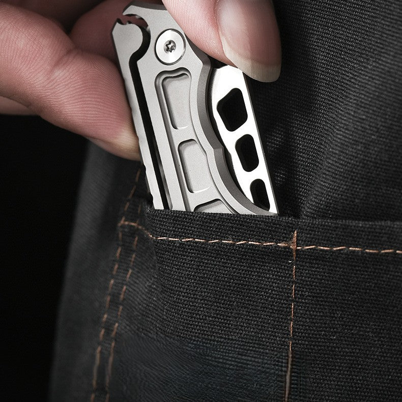 Titanium Folding Knife – Titan Claw Mini EDC with 14C28N Steel & GR5 Handle