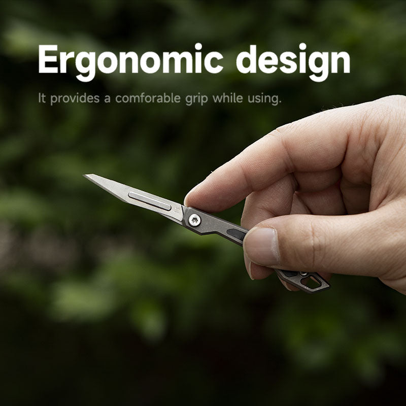 Titanium Folding Knife – WaspArmor Blade Micro Scalpel with Surgical Blade EDC Keychain