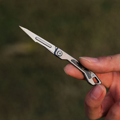 Titanium Folding Knife – WaspArmor Blade Micro Scalpel with Surgical Blade EDC Keychain