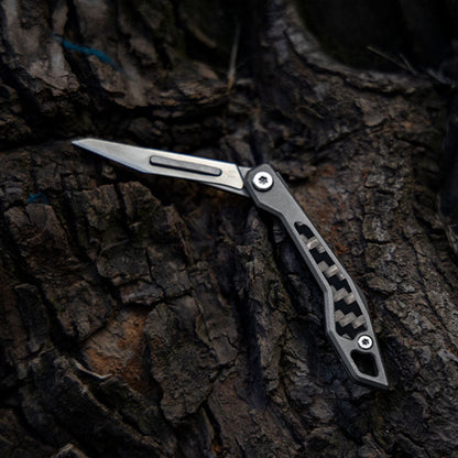 Titanium Folding Knife – WaspArmor Blade Micro Scalpel with Surgical Blade EDC Keychain
