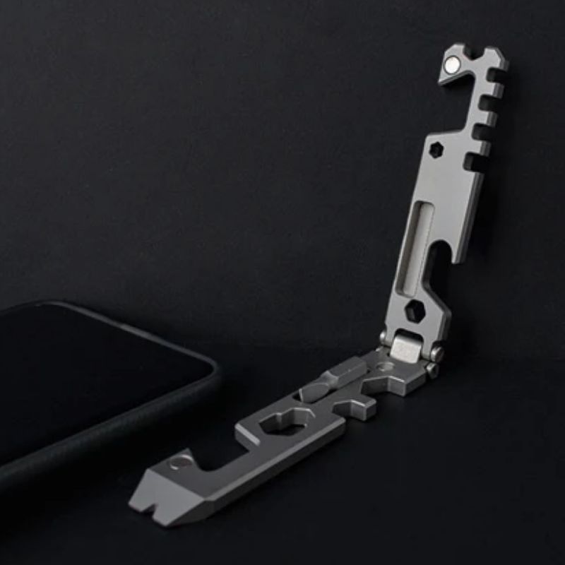 Titanium Folding Phone Stand – AceStand Foldable EDC with Multi-Functional Portable