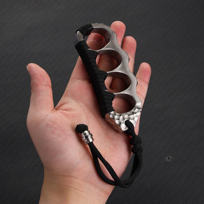 Titanium Knuckles – Brass Hand-Hammered Crater CNC One-Piece Self-Defense EDC Duster