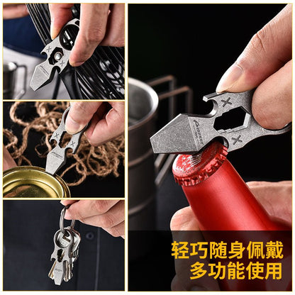 Titanium Knuckles – TC4 Multi-Tool Keychain with Ring with 6-in-1 EDC 31g