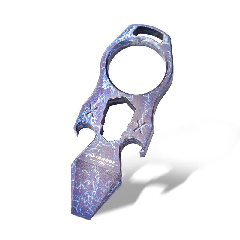 Titanium Knuckles – TC4 Multi-Tool Keychain with Ring with 6-in-1 EDC 31g