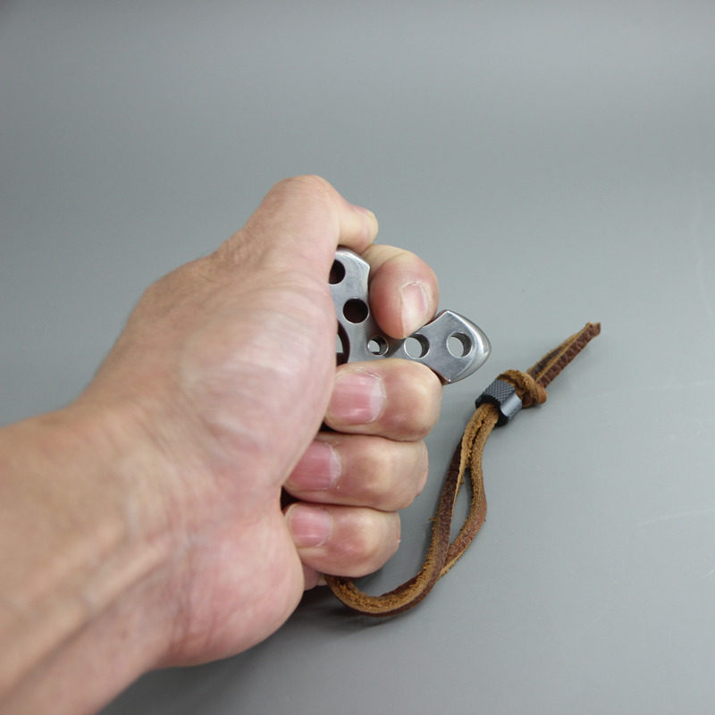 Titanium Knuckles – TC4 Pendant with CNC Machined Wearable Self-Defense EDC Tool