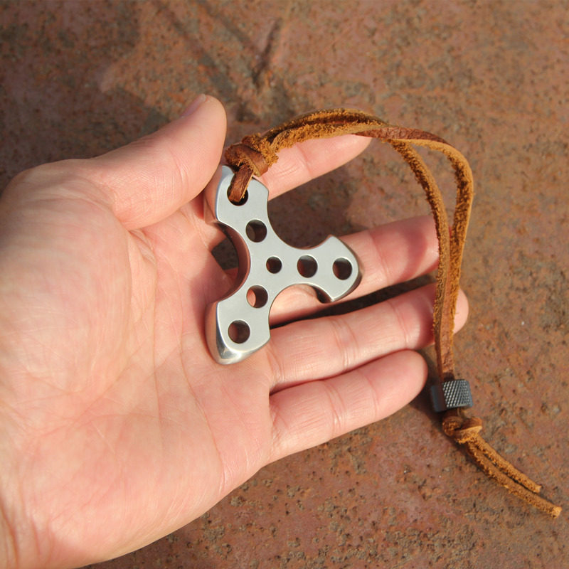 Titanium Knuckles – TC4 Pendant with CNC Machined Wearable Self-Defense EDC Tool