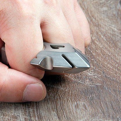Titanium Knuckles – TC4 Ultra-Thick Push Dagger Ring with Sandblasted 15mm Lightweight