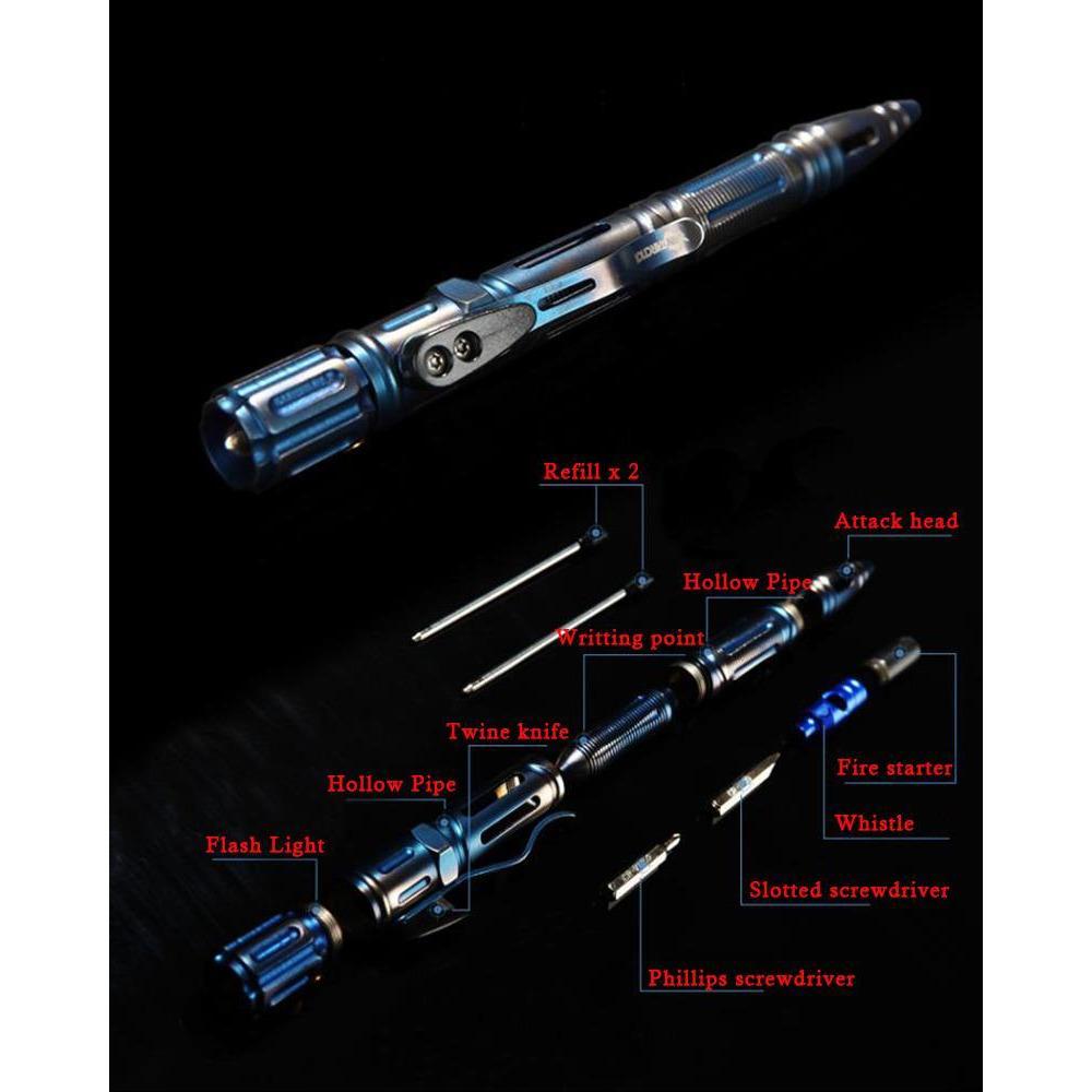 Titanium Kubotan – T-05 Coated Tactical Pen Flashlight Multi-Tool