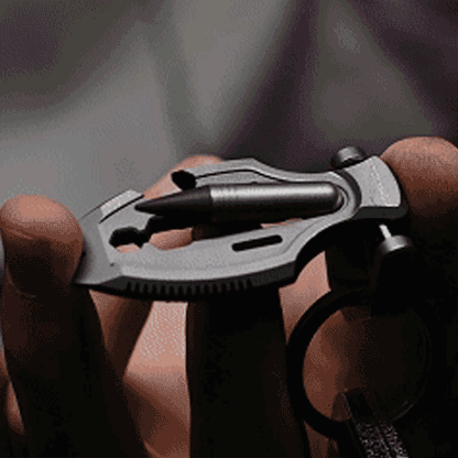 Titanium Pendant – Flounder 1.0 EDC with Multi-Tool with Pen & Firestarter