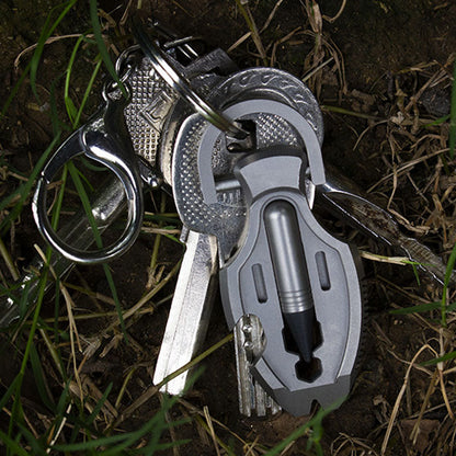 Titanium Pendant – Flounder 1.0 EDC with Multi-Tool with Pen & Firestarter