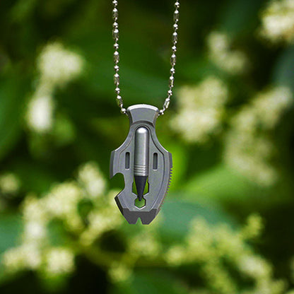 Titanium Pendant – Flounder 1.0 EDC with Multi-Tool with Pen & Firestarter