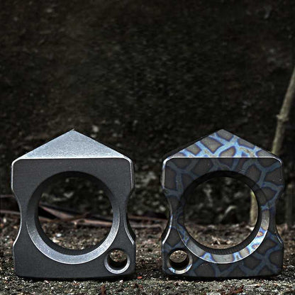 Titanium Two-Finger Ring – Window Breaker EDC Emergency Tool Collectible 15g