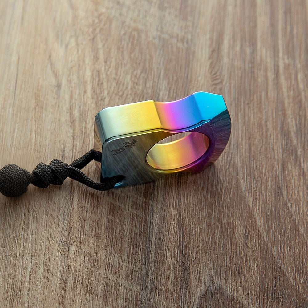 Titanium Ring – TC4 Single Finger with 15mm Thick Anodized Color Lightweight