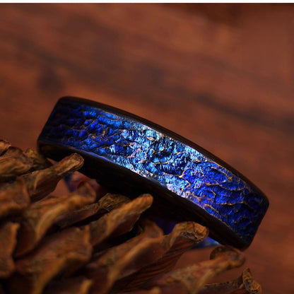 Titanium Single Finger Knuckles – TC4 Meteorite Crater with Blue Anodized Limited Edition