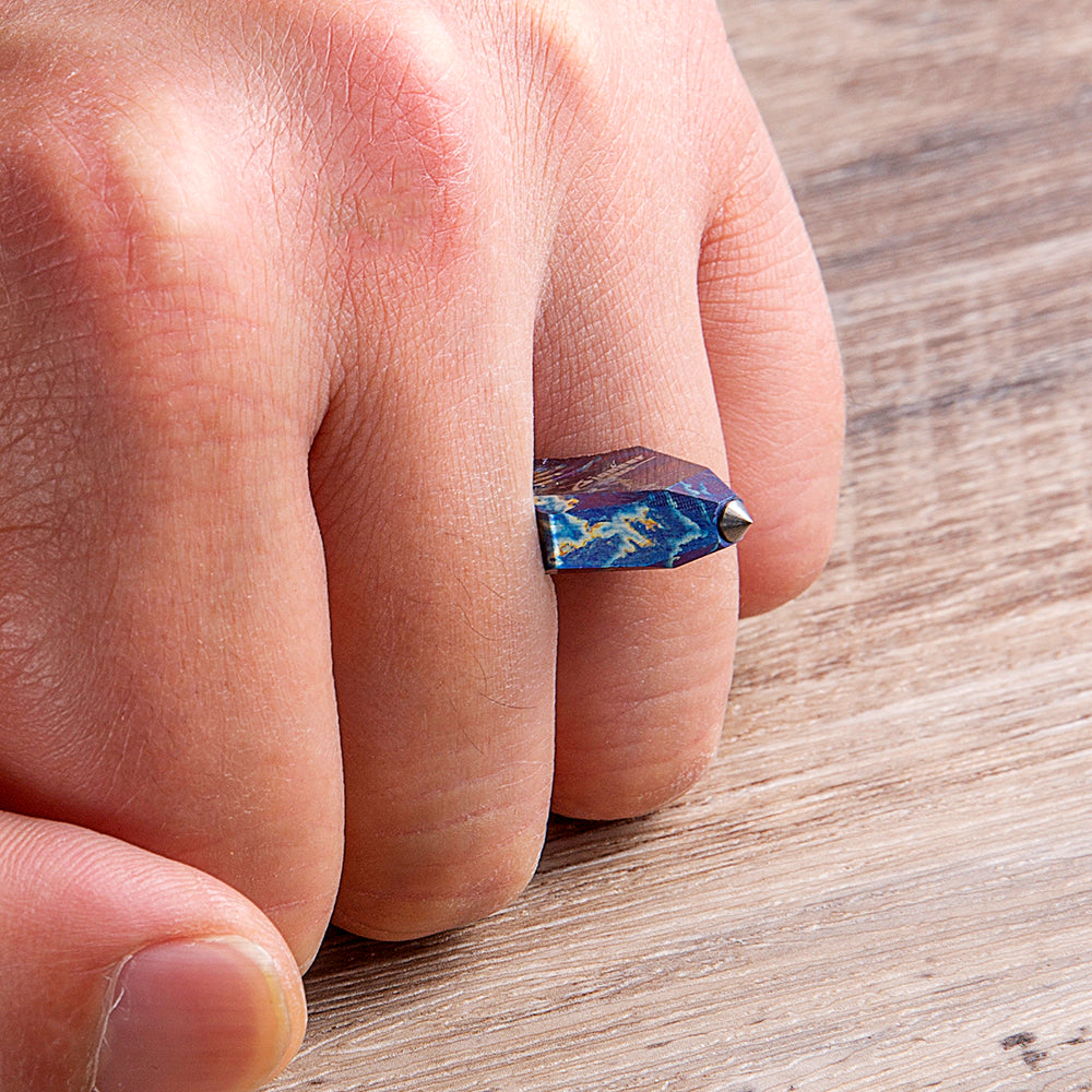 Titanium Spiked Knuckles – TC4 Micro Ring with Ultra-Lightweight 23g Compact EDC