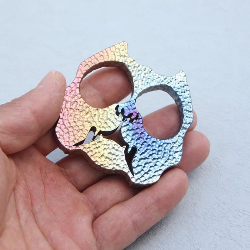 Titanium Two Finger Knuckles – Meteor Crater Oxidized Firing Ultra Light