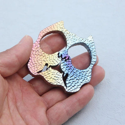 Titanium Two Finger Knuckles – Meteor Crater Oxidized Firing Ultra Light