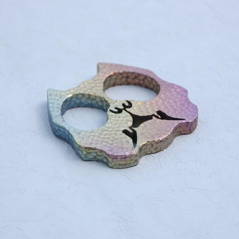 Titanium Two Finger Knuckles – Meteor Crater Oxidized Firing Ultra Light