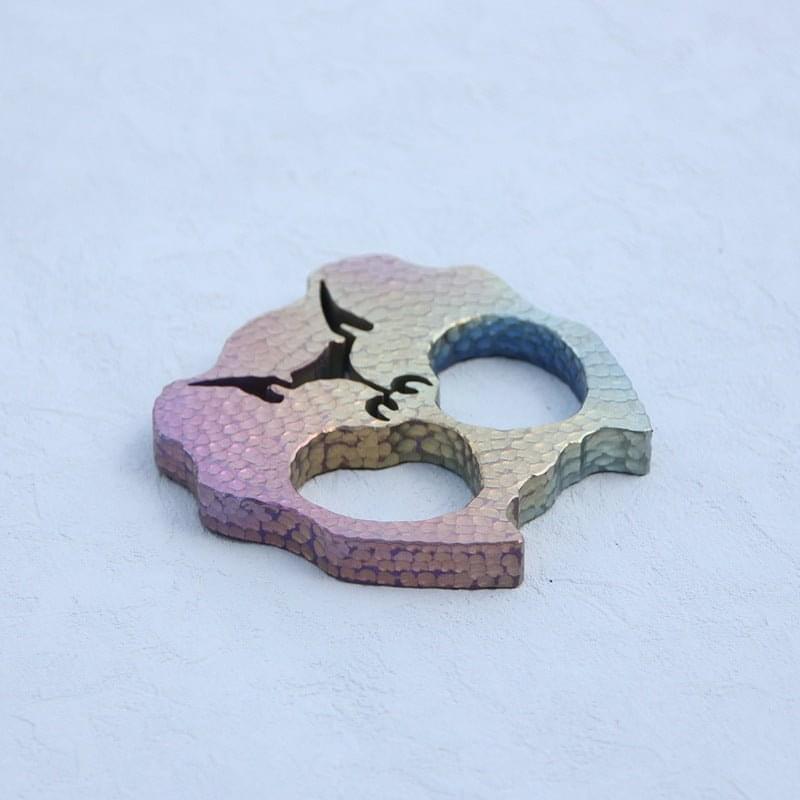 Titanium Two Finger Knuckles – Meteor Crater Oxidized Firing Ultra Light