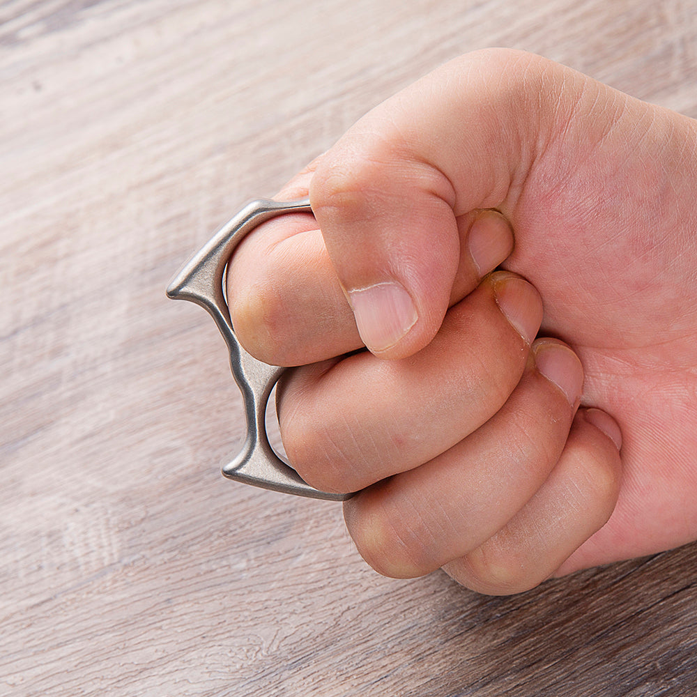 Titanium Two Finger Knuckles – TC4 Pit Bull Ultra-Thick with Stonewash 15mm Lightweight