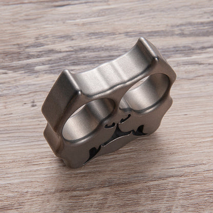 Titanium Two Finger Knuckles – TC4 Pit Bull Ultra-Thick with Stonewash 15mm Lightweight