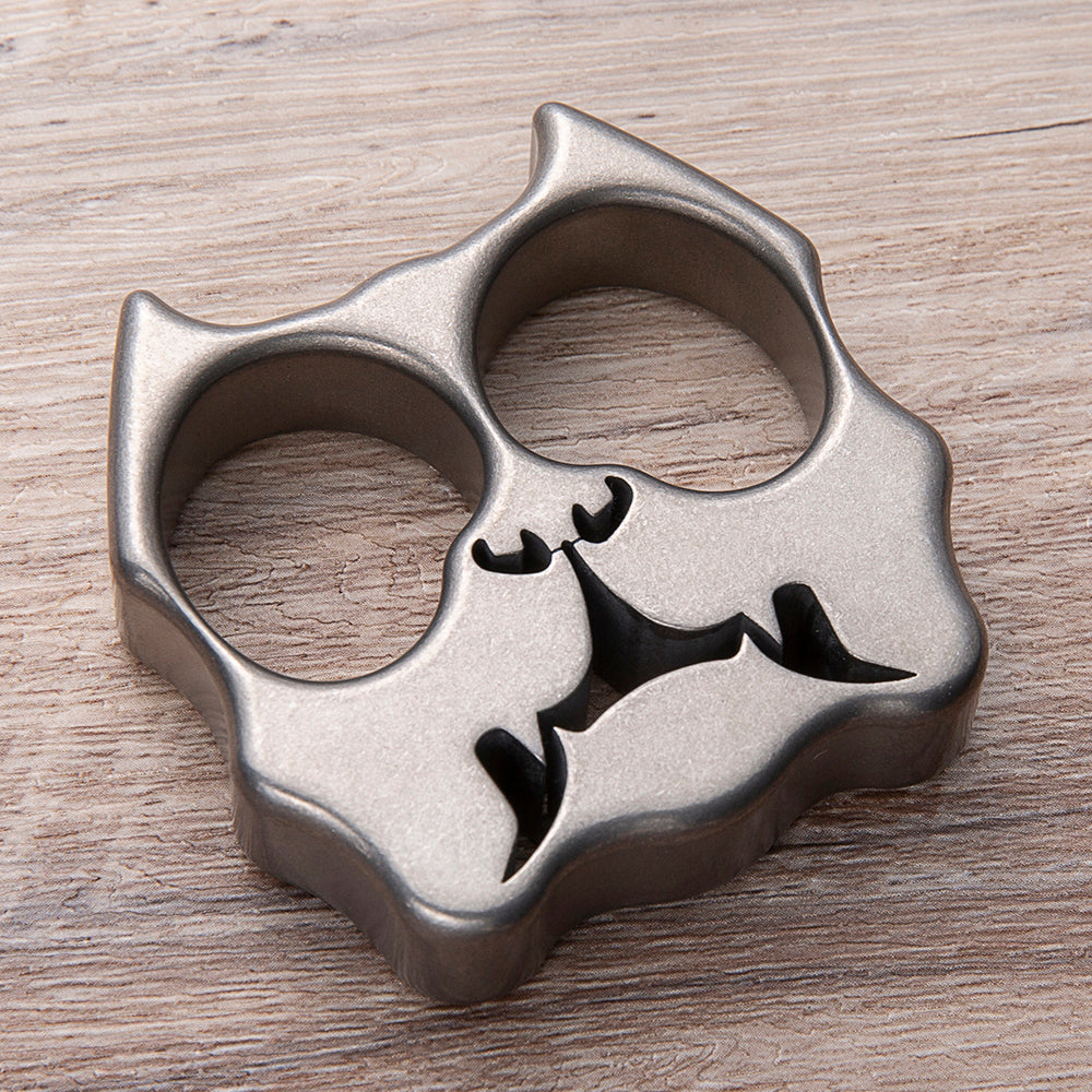 Titanium Two Finger Knuckles – TC4 Pit Bull Ultra-Thick with Stonewash 15mm Lightweight