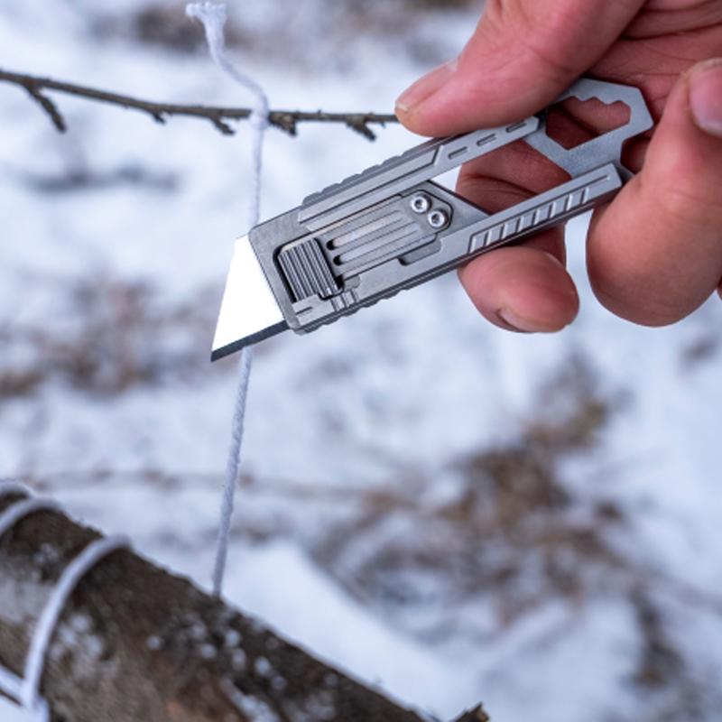 Titanium Utility Knife – SliceCard with Credit Card Size 9-in-1 EDC Multitool