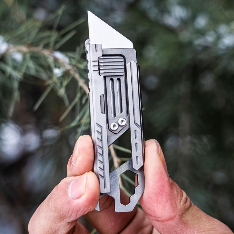 Titanium Utility Knife – SliceCard with Credit Card Size 9-in-1 EDC Multitool