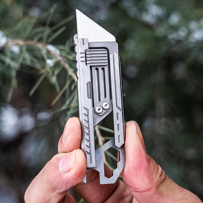 Titanium Utility Knife – SliceCard with Credit Card Size 9-in-1 EDC Multitool