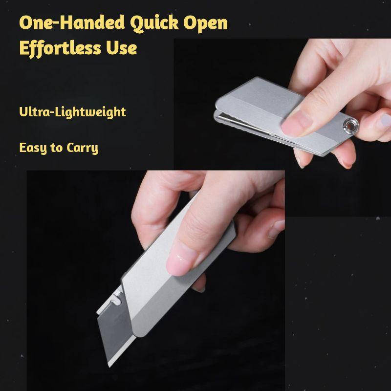 Titanium Utility Knife – TiFlex TC4 EDC with One-Handed Quick-Change Blade