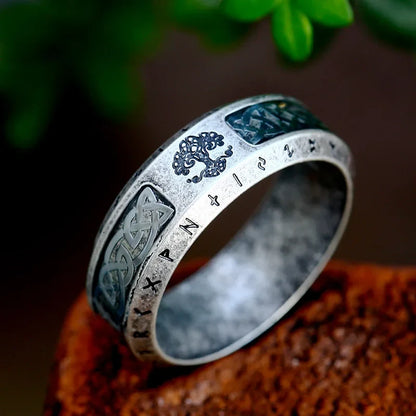 Tree of Life Ring – Viking Stainless Steel with of Celtic Rune Norse Mythology