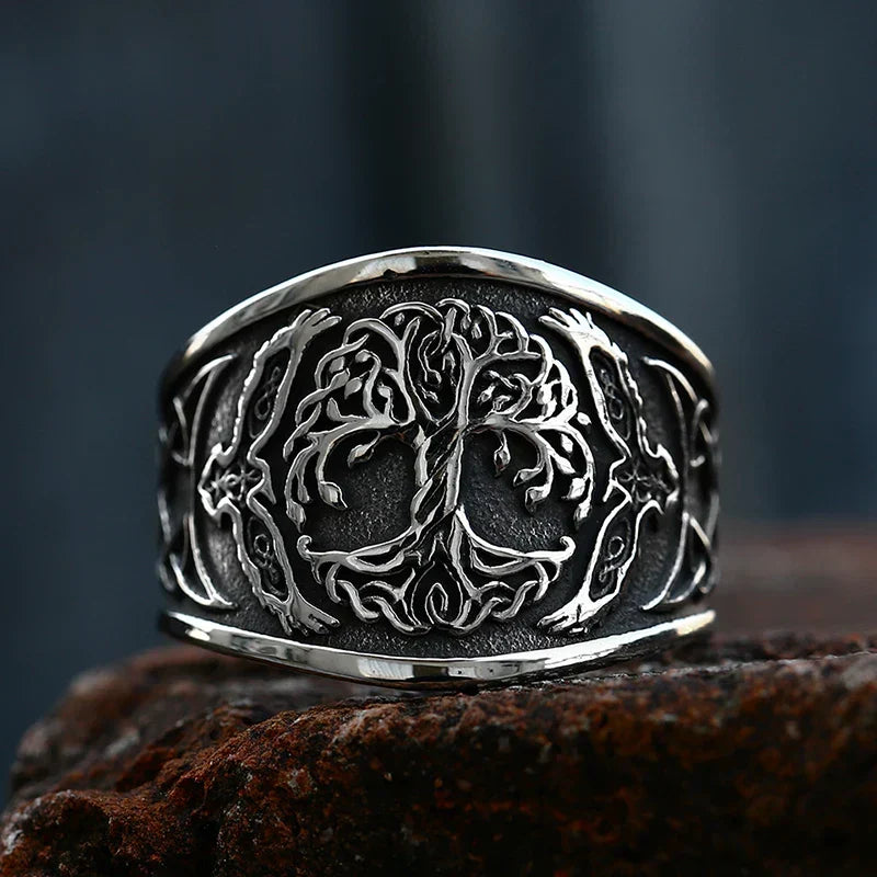 Tree of Life Signet Ring – Rune with of Viking Gothic Celtic Punk Statement