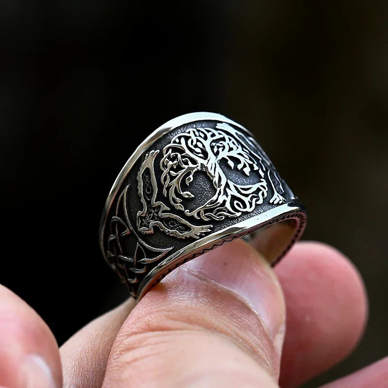 Tree of Life Signet Ring – Rune with of Viking Gothic Celtic Punk Statement