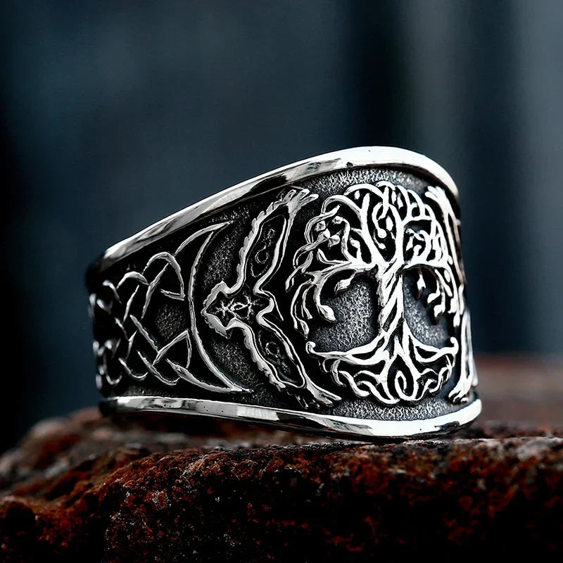 Tree of Life Signet Ring – Rune with of Viking Gothic Celtic Punk Statement