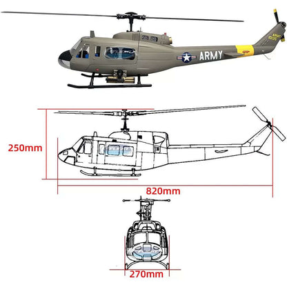ROBAN UH-1D 470 Scale RC Helicopter GPS X2 Flight Control LED Lighting PNP/RTF
