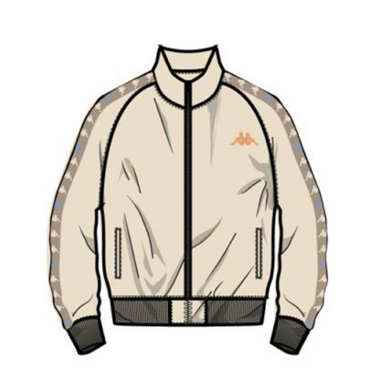 KAPPA 222 BANDA DULLO TRACK JACKET-BEIGE ECRU-BROWN-BLUE CIELO