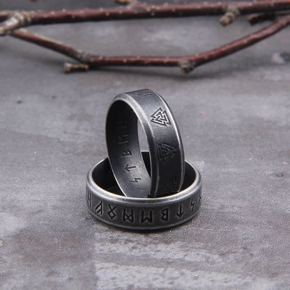 Valknut Ring – Norse with Viking Symbol 2-Piece Set for Alternative Styling, Collecting