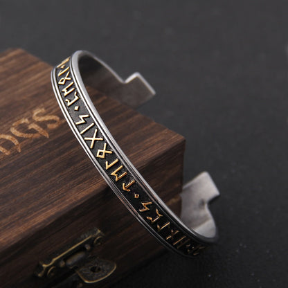 Viking Rune Bracelet – Ancient Cuff Norse Gothic Biker Statement Bangle
