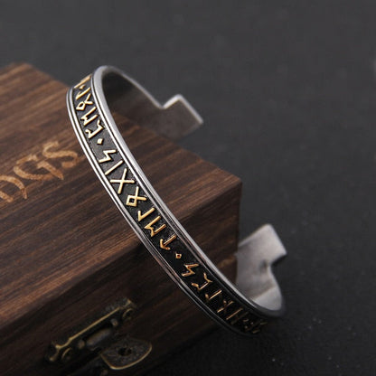 Viking Rune Bracelet – Ancient Cuff Norse Gothic Biker Statement Bangle