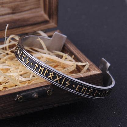 Viking Rune Bracelet – Ancient Cuff Norse Gothic Biker Statement Bangle