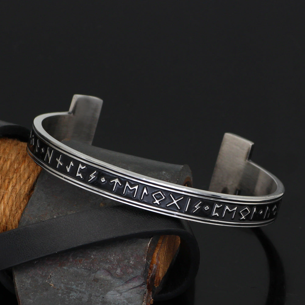 Viking Rune Bracelet – Ancient Cuff Norse Gothic Biker Statement Bangle