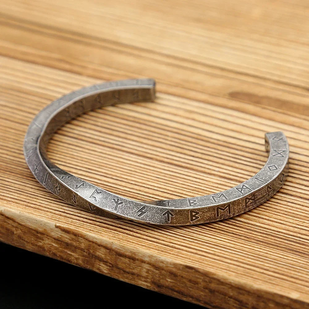 Viking Rune Bracelet – Nordic Bangle Gothic Punk Statement for Alternative Styling