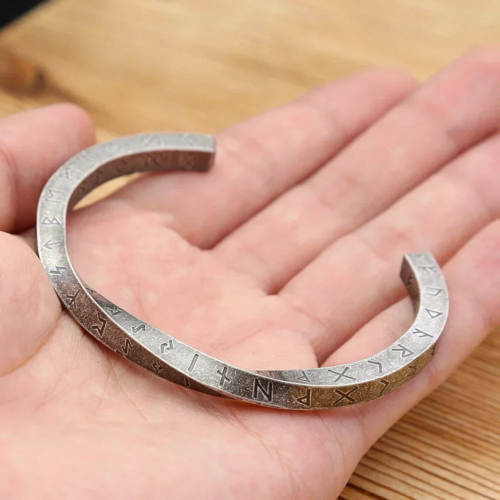 Viking Rune Bracelet – Nordic Bangle Gothic Punk Statement for Alternative Styling