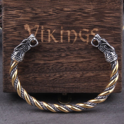 Viking Rune Bracelet – Wolf with Nordic Cuff Norse Gothic Punk Statement