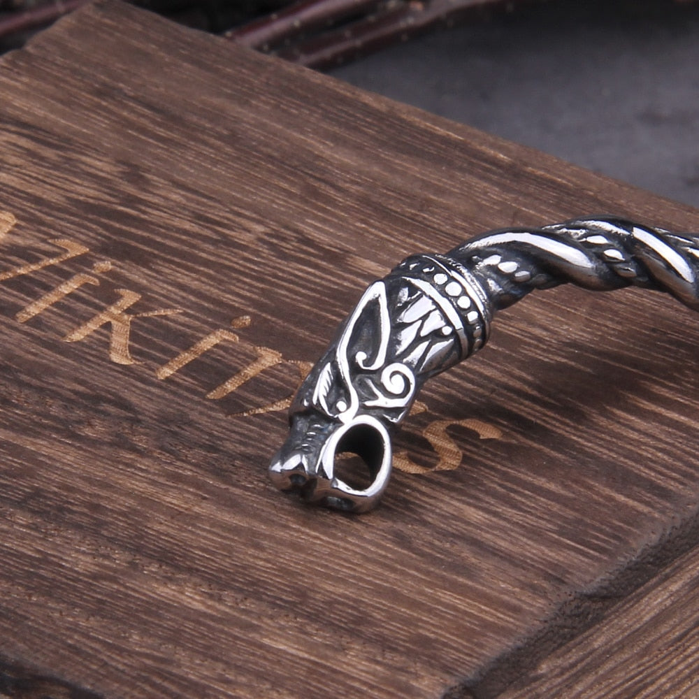 Viking Rune Bracelet – Wolf with Nordic Cuff Norse Gothic Punk Statement