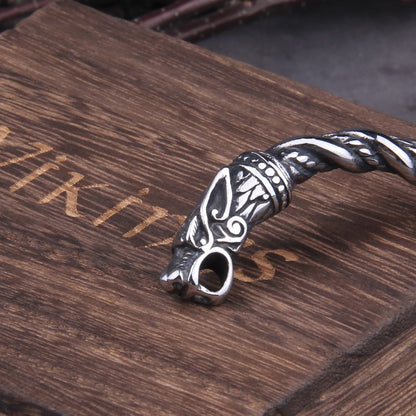 Viking Rune Bracelet – Wolf with Nordic Cuff Norse Gothic Punk Statement
