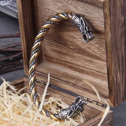Viking Rune Bracelet – Wolf with Nordic Cuff Norse Gothic Punk Statement