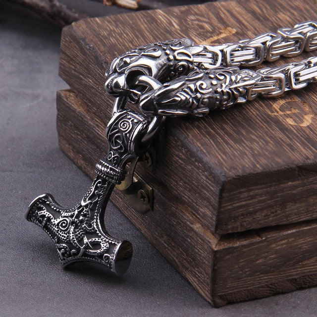 Viking Rune Necklace – Anchor with Njord Norse God Gothic Punk Statement