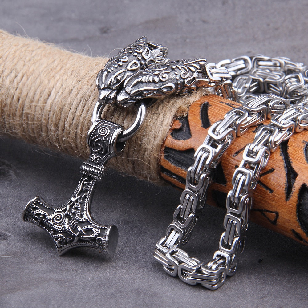 Viking Rune Necklace – Anchor with Njord Norse God Gothic Punk Statement