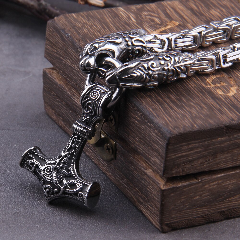 Viking Rune Necklace – Anchor with Njord Norse God Gothic Punk Statement